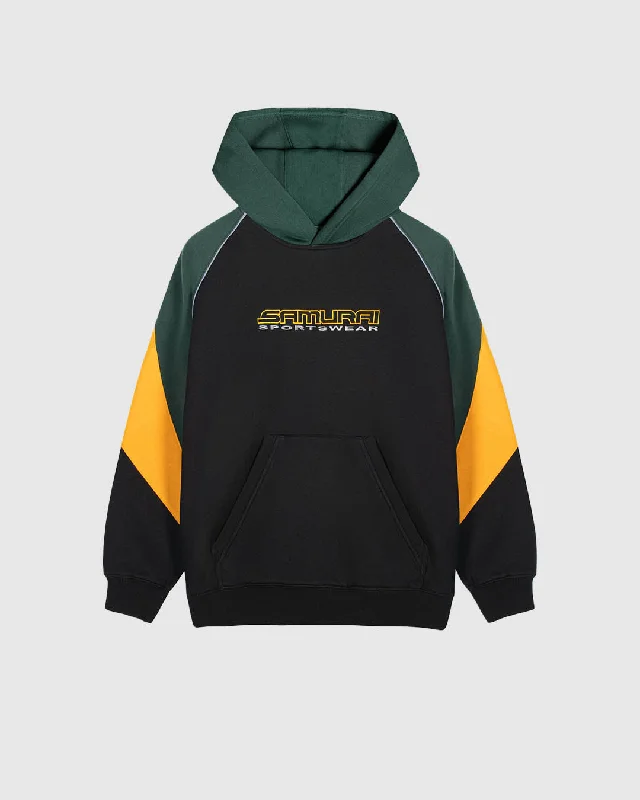 AC1:015 - Women's Toronto Hoodie - Black/Green/Yellow Hoodie with Mesh Breathable Sporty AC1:015 - Women's Toronto Hoodie - Black/Green/Yellow Hoodie with Mesh Breathable Sporty