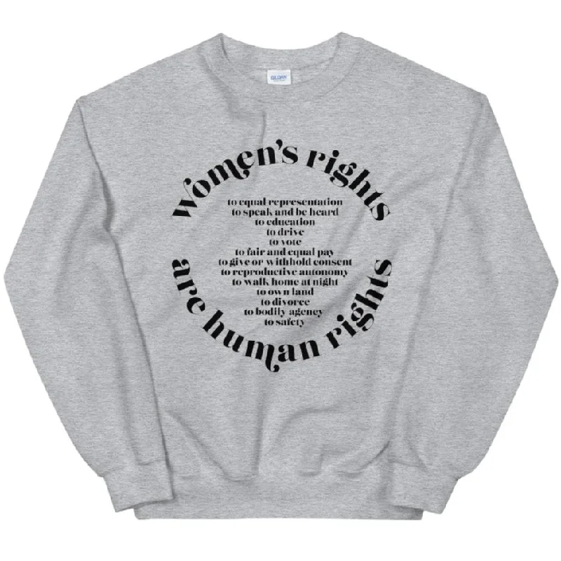 Women's Rights are Human Rights (International Women's Day) -- Sweatshirt Hoodie with Hem Embroidery Detailed Premium Women's Rights are Human Rights (International Women's Day) -- Sweatshirt Hoodie with Hem Embroidery Detailed Premium