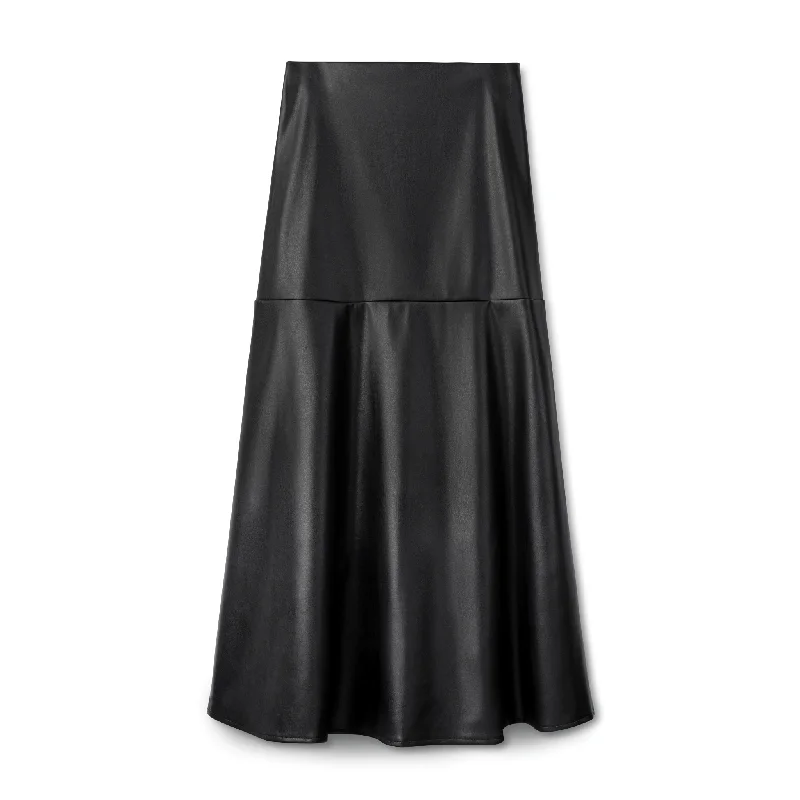 Fit and Flair Leather Skirt IN: Black chiffon skirt airy
